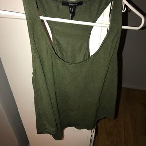 Suede army green tank